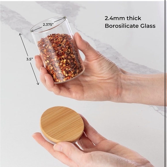 NWT Clear Spice Jar Containers w Labels - Picture 4 of 8